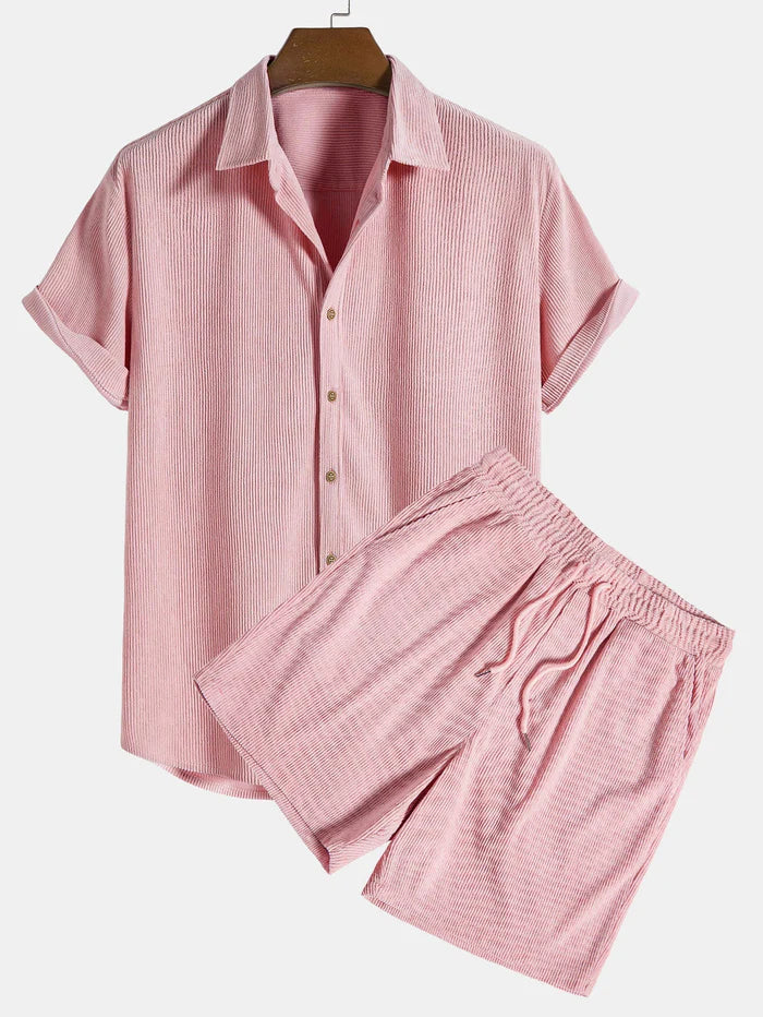 Ensemble Homme Tricoté Élégant - Chemise et Shorts