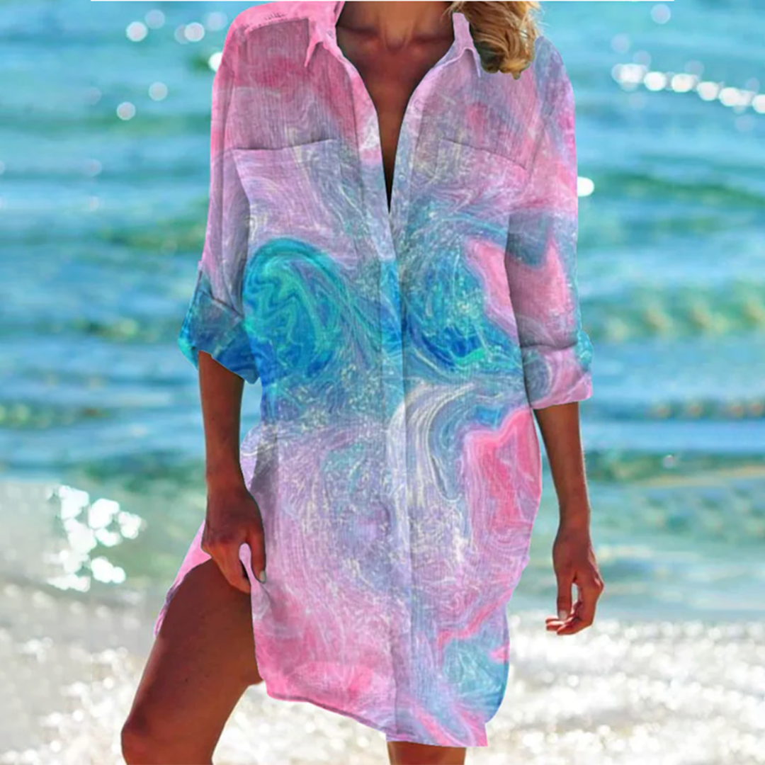 Variant image for Sophie™ – Robe Chemise Femme Élégante Confortable en Coton et Lin-33
