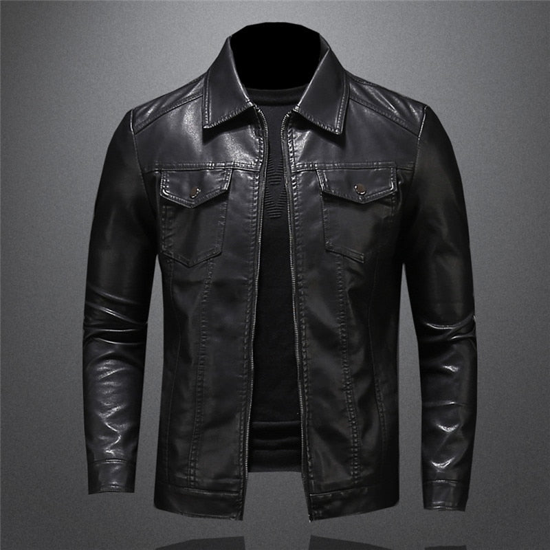 Veste Cuir Homme Classique et Étanche - PanierRoyale