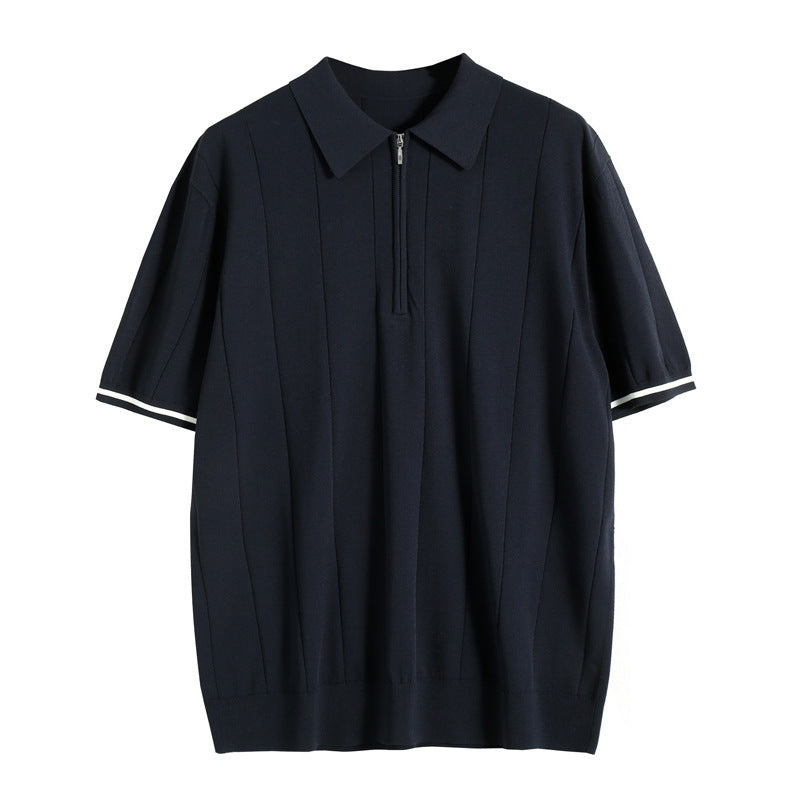 Polo Homme Classique à Fermeture Éclair