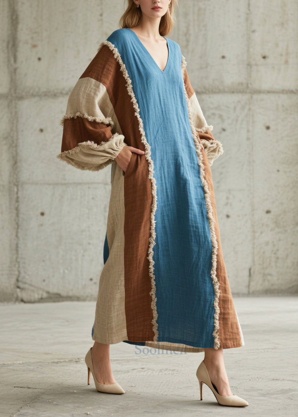 Robe douce en fausse fourrure colorée pour femme hiver - EasyApparels