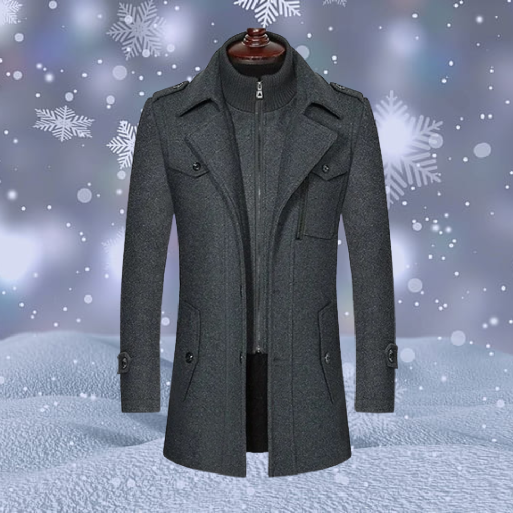 Manteau HommeBrun Hiver Élégant et Chauffant