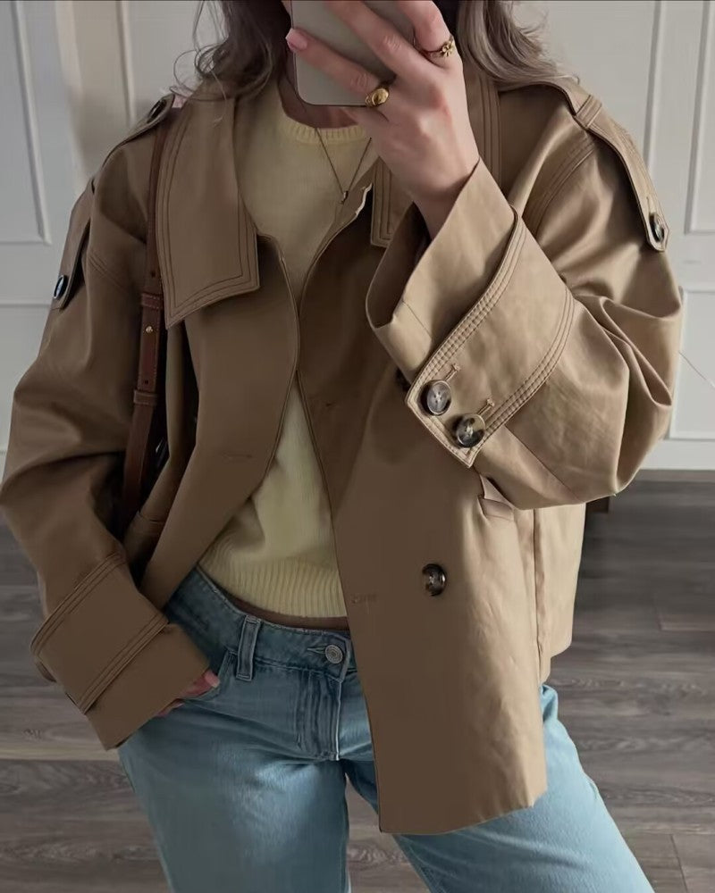 Urbanélia™ – Manteau Femme Chic Décontracté Élégant à Manches Longues
