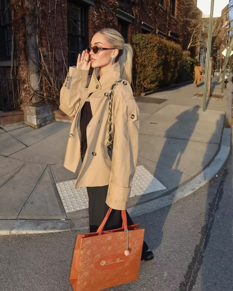 Urbanélia™ – Manteau Femme Chic Décontracté Élégant à Manches Longues