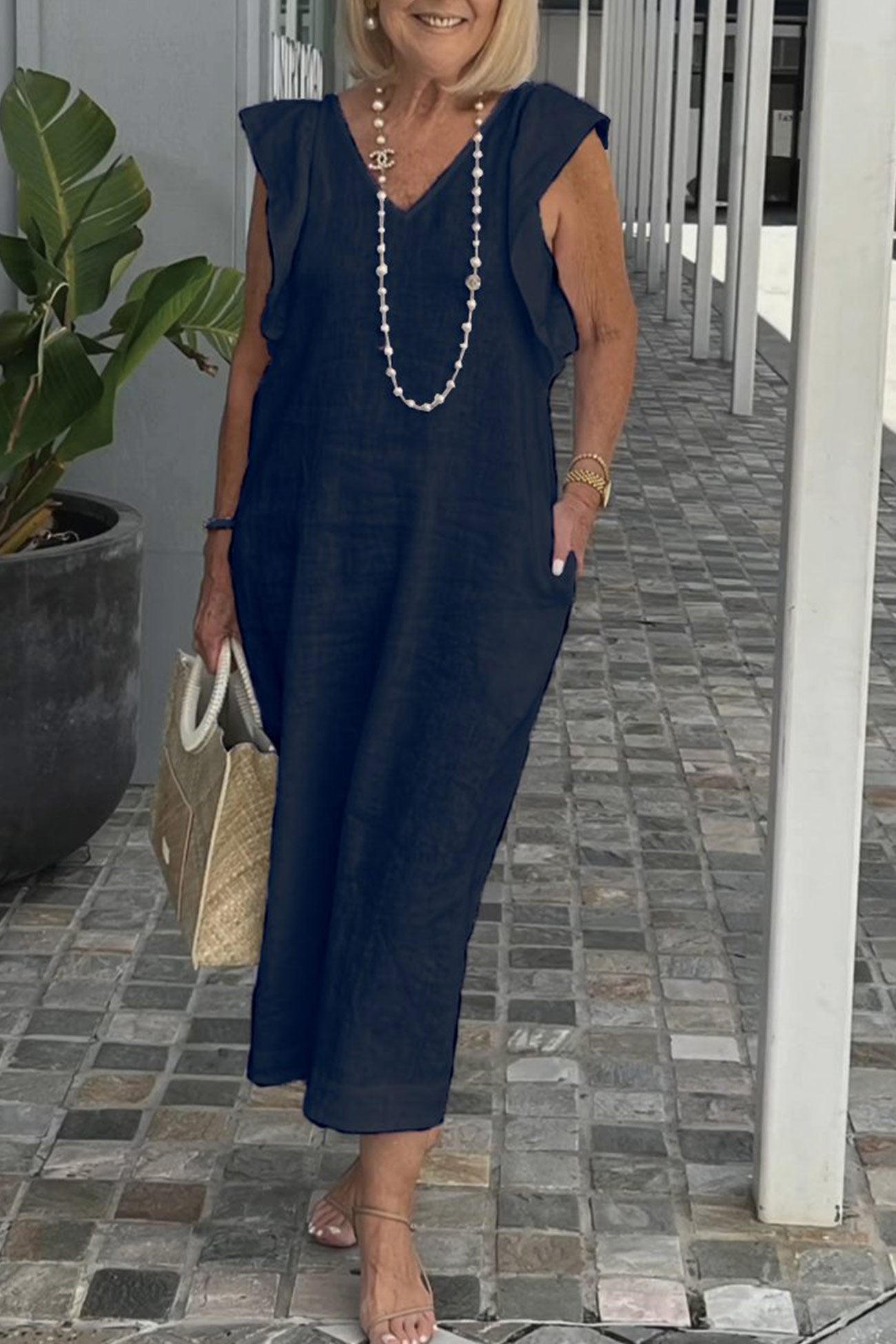 Robe Été Femme élégante - Robe courte sans manches en dentelle