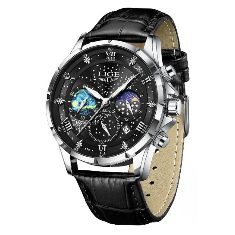 Montre Homme Élégante Cuir Brun