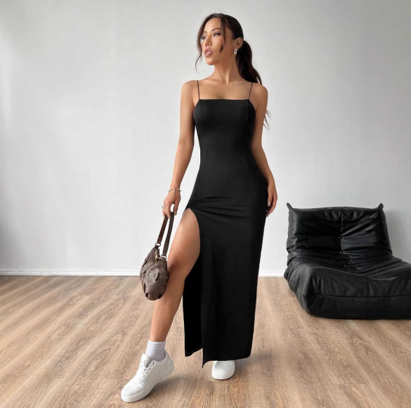 Valessia™ – Robe Longue Fendue Sans Manche Élégante et Sexy pour l’Été