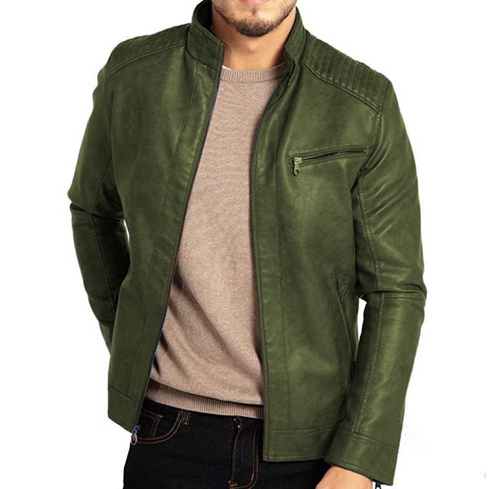 Veste en cuir homme classique - Blouson cuir vintage robuste et chic