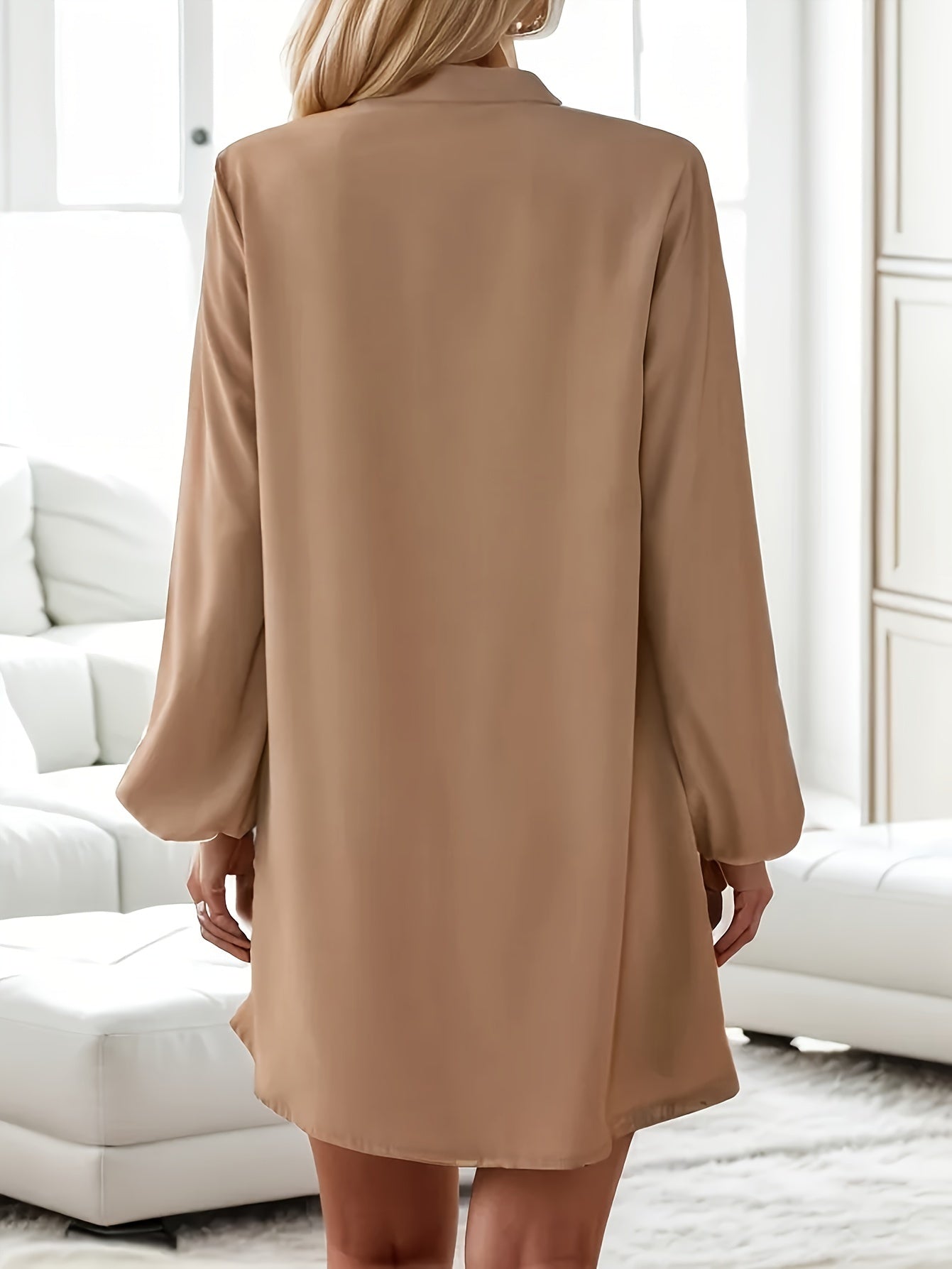 Veleriea™ – Robe Femme Chic à Manches Longues et Col V Fluide