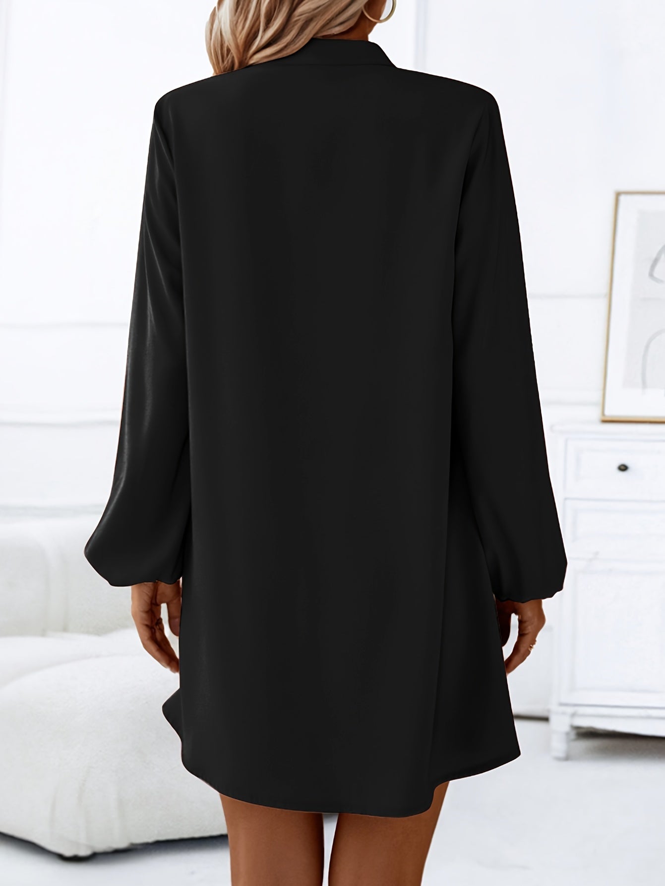 Veleriea™ – Robe Femme Chic à Manches Longues et Col V Fluide