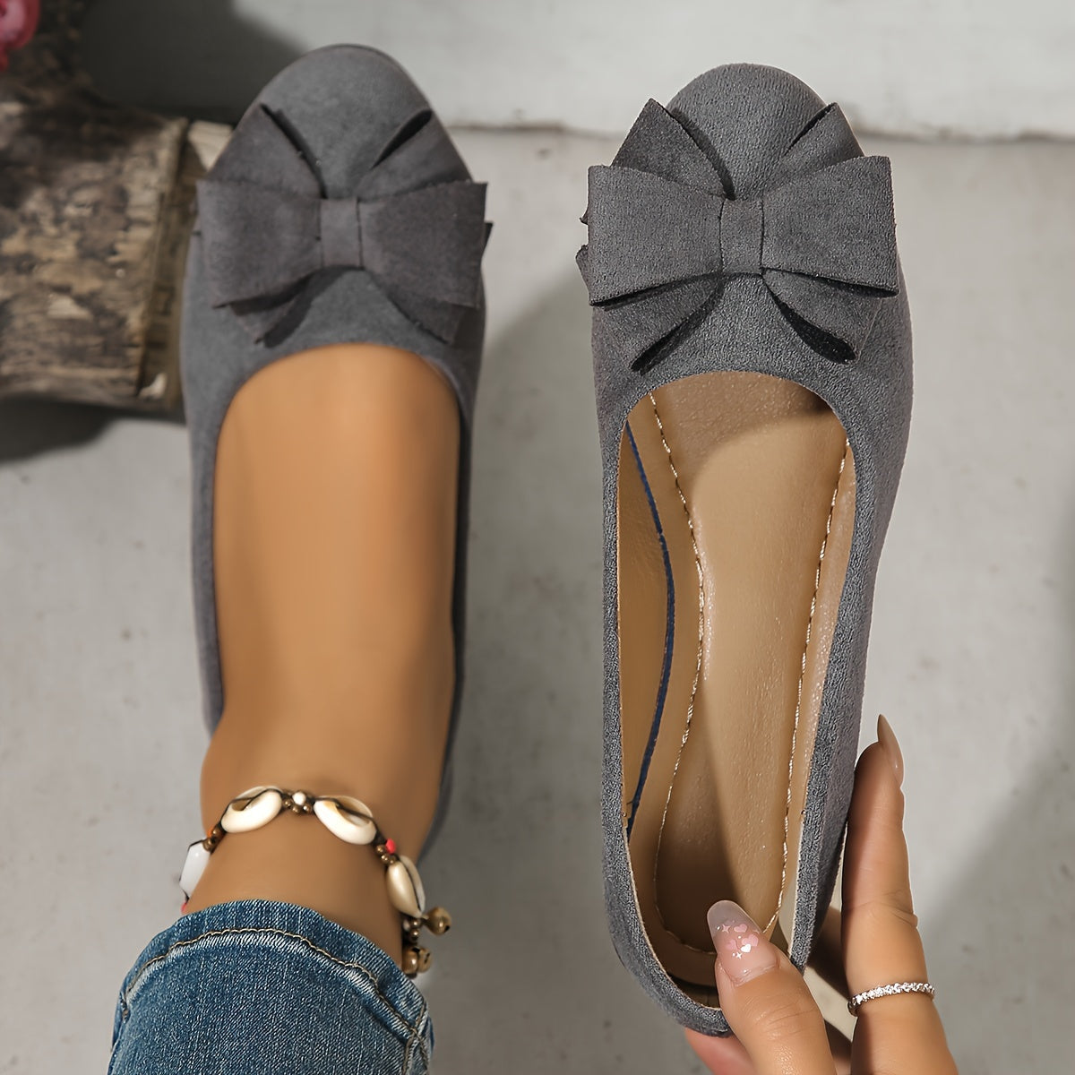 Mocassins Femme Confort Chaussures Décontractées avec Noeud
