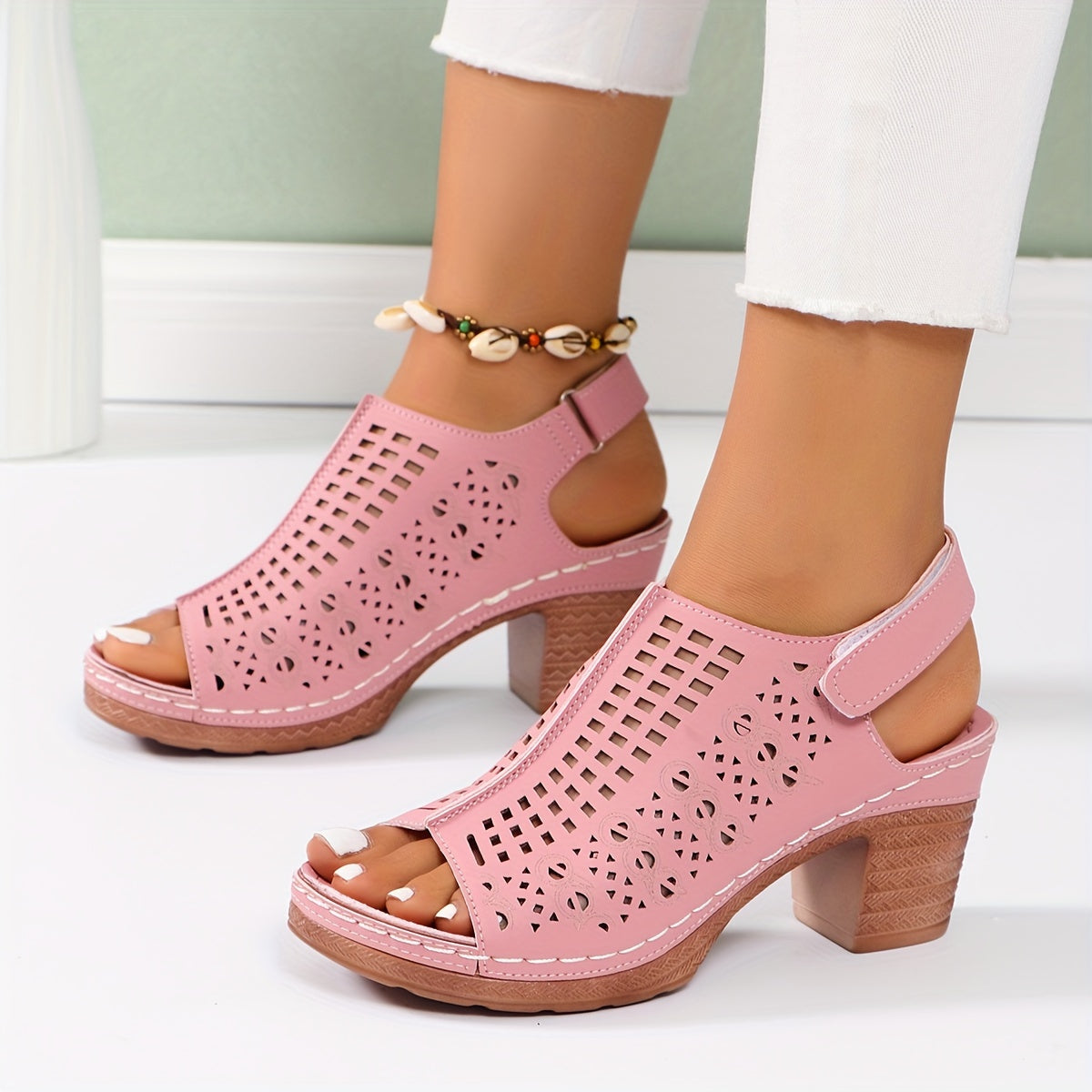 Velmira™ – Sandales Femme Chic à Talon Épais Ouvertes & Élégantes Été