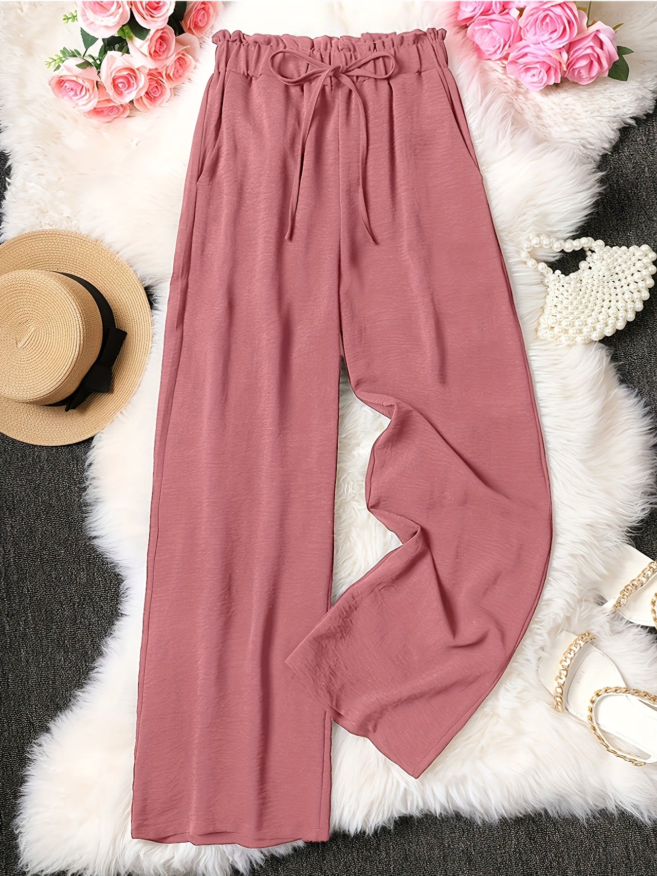 Veloria™ – Pantalon Femme Taille Haute Large et Fluide, Élégant & Confortable
