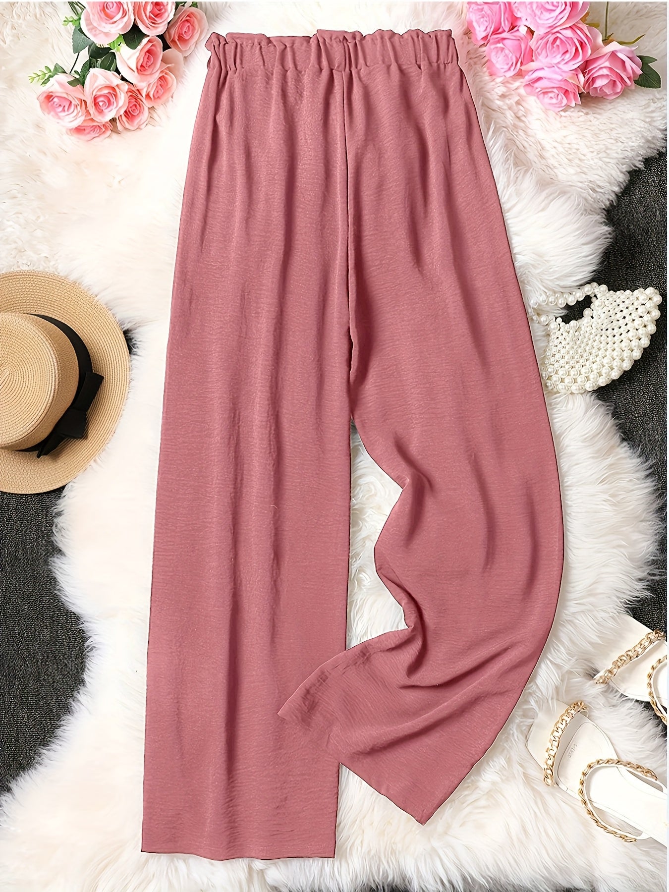 Veloria™ – Pantalon Femme Taille Haute Large et Fluide, Élégant & Confortable