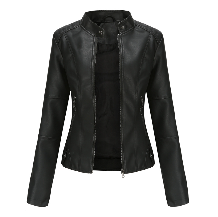 Veloria™ – Veste Femme en Cuir Zippée Style Biker Élégante
