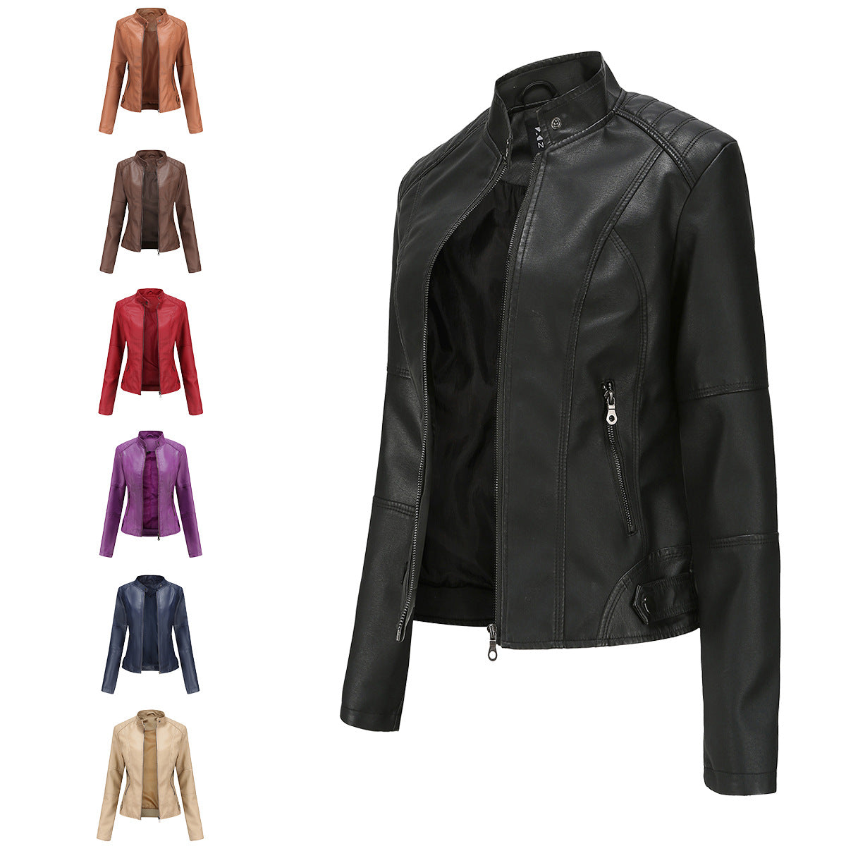 Veloria™ – Veste Femme en Cuir Zippée Style Biker Élégante
