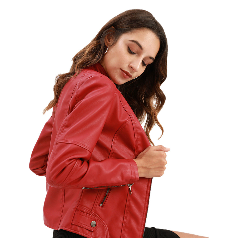 Veloria™ – Veste Femme en Cuir Zippée Style Biker Élégante