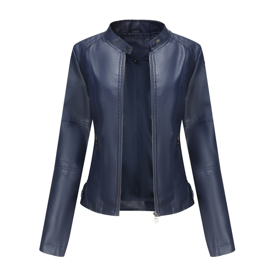 Veloria™ – Veste Femme en Cuir Zippée Style Biker Élégante