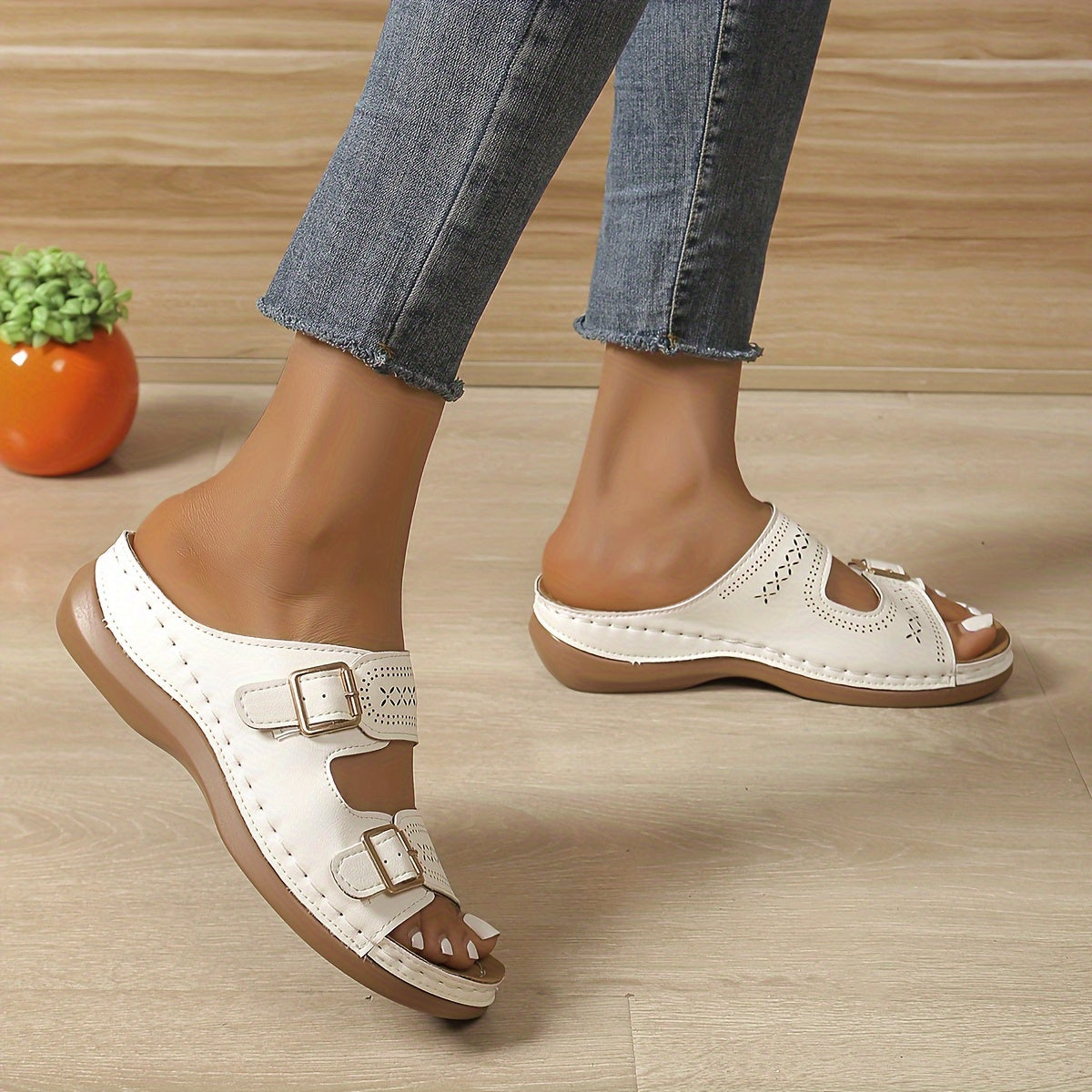 Veloya™ – Sandales Femmes Confortables à Plateforme Large & Brides Réglables Été