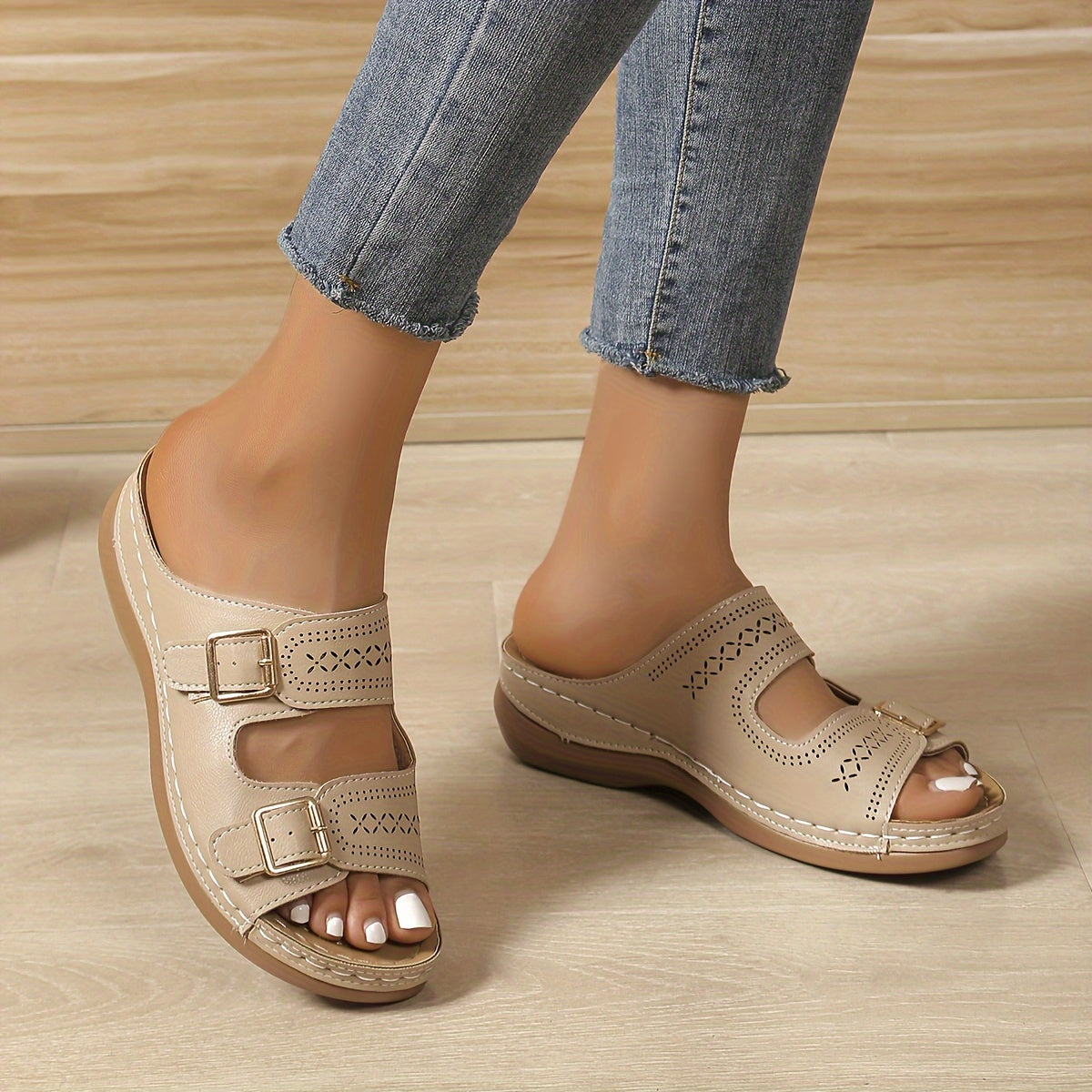 Veloya™ – Sandales Femmes Confortables à Plateforme Large & Brides Réglables Été