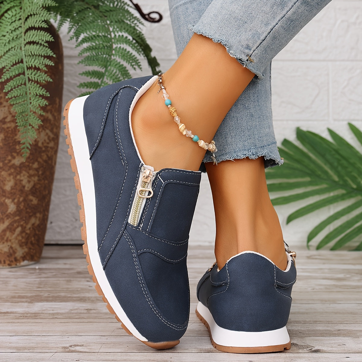 Veltrana™ – Baskets Femme Confort Sans Lacets à Double Fermeture