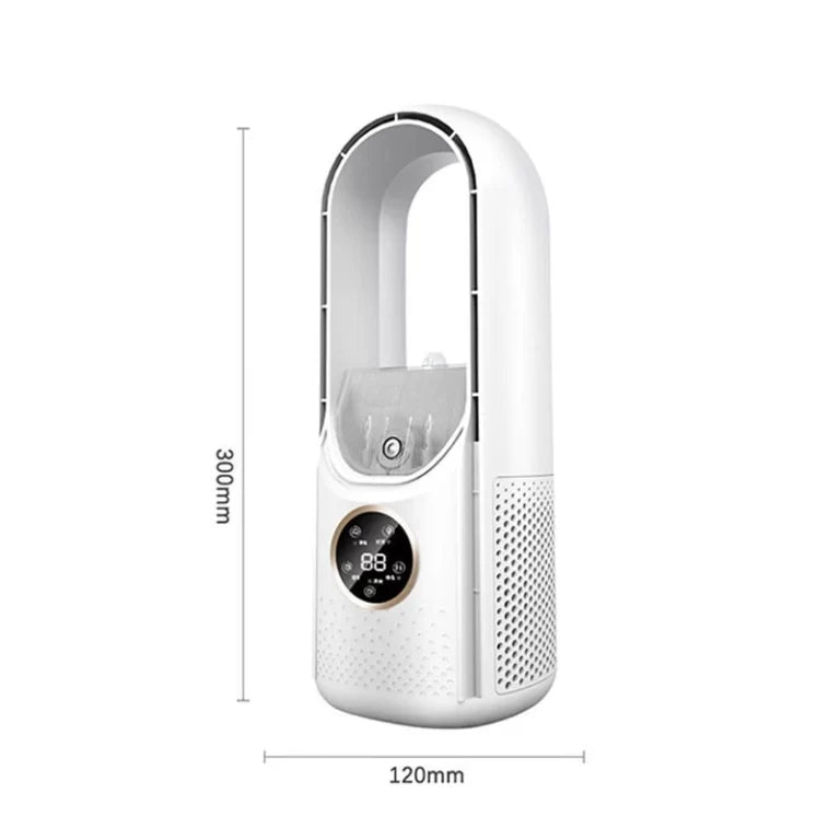 2 en 1 Ventilateur Sans Pale Silencieux – Alimentation USB, Écran LED & 6 Vitesses