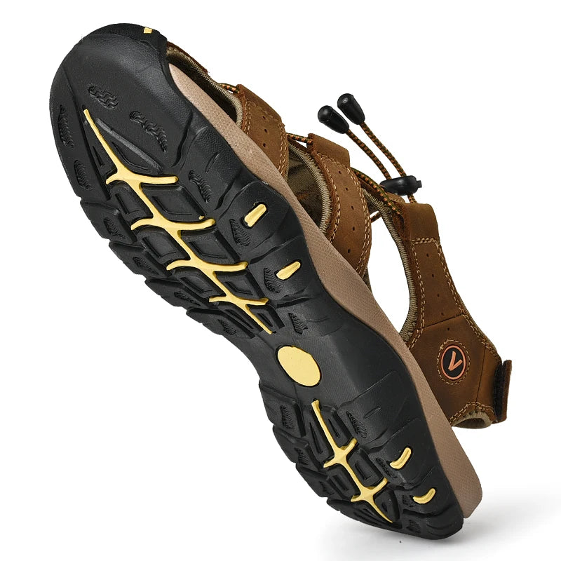 VeranoFlex™ – Sandales Homme en Cuir Élégantes et Confortables pour Été