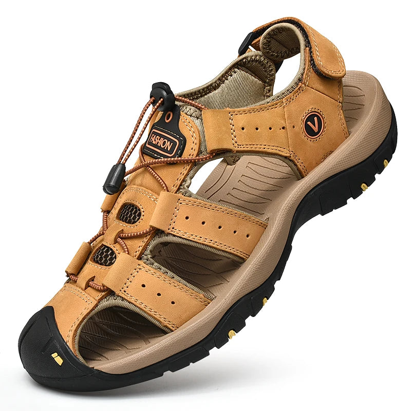 VeranoFlex™ – Sandales Homme en Cuir Élégantes et Confortables pour Été