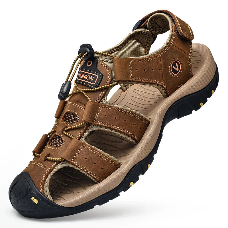 VeranoFlex™ – Sandales Homme en Cuir Élégantes et Confortables pour Été