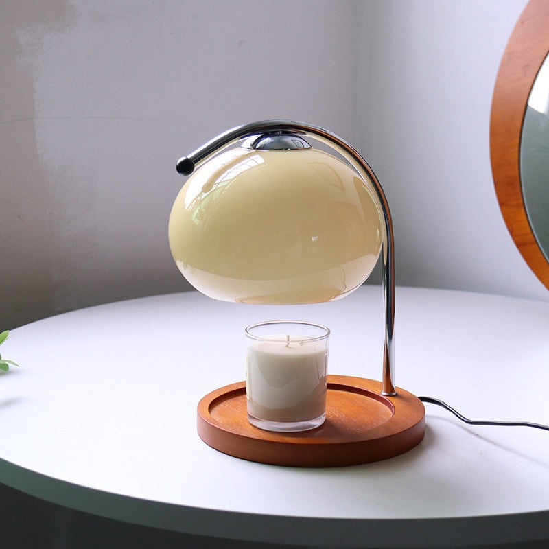 VerraLume™ – Lampe de Table Chauffe-Bougie Élégante en Verre Design LED