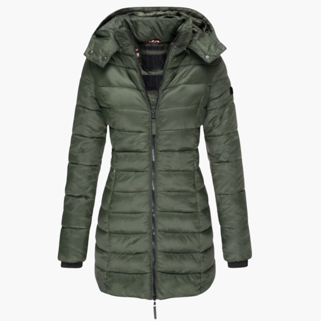 Veste d'hiver femme avec capuchon et manches longues