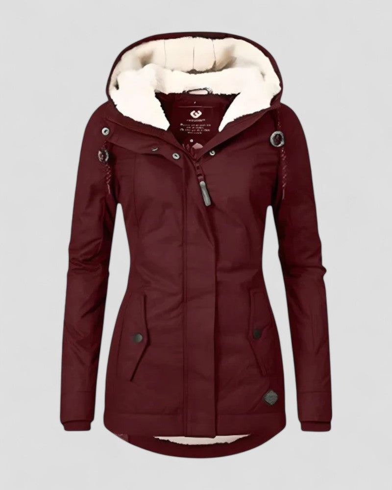 Veste d'hiver imperméable et isolée avec capuche pour femme 5