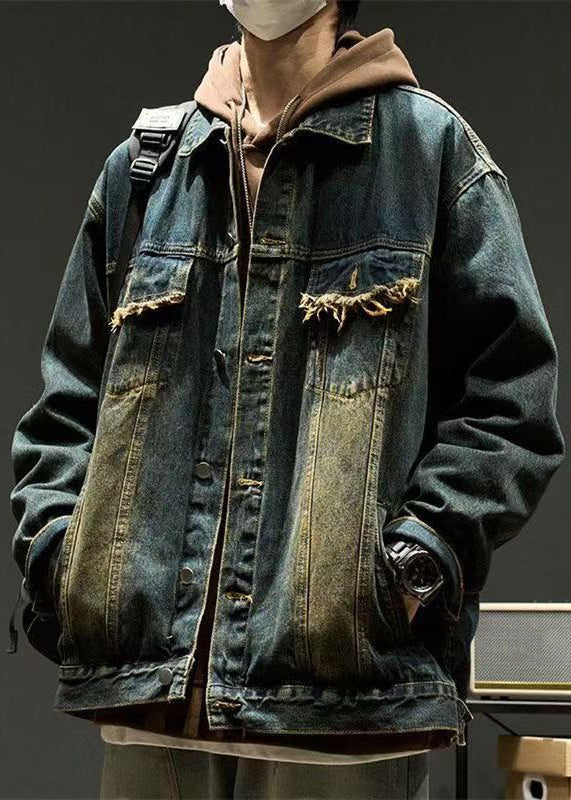 Vestes denim hommes classique bleu foncé printemps - EasyApparels