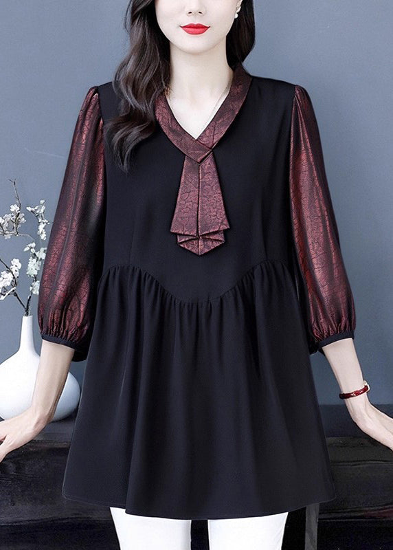Robe vintage rouge en cœur avec manches courtes - EasyApparels