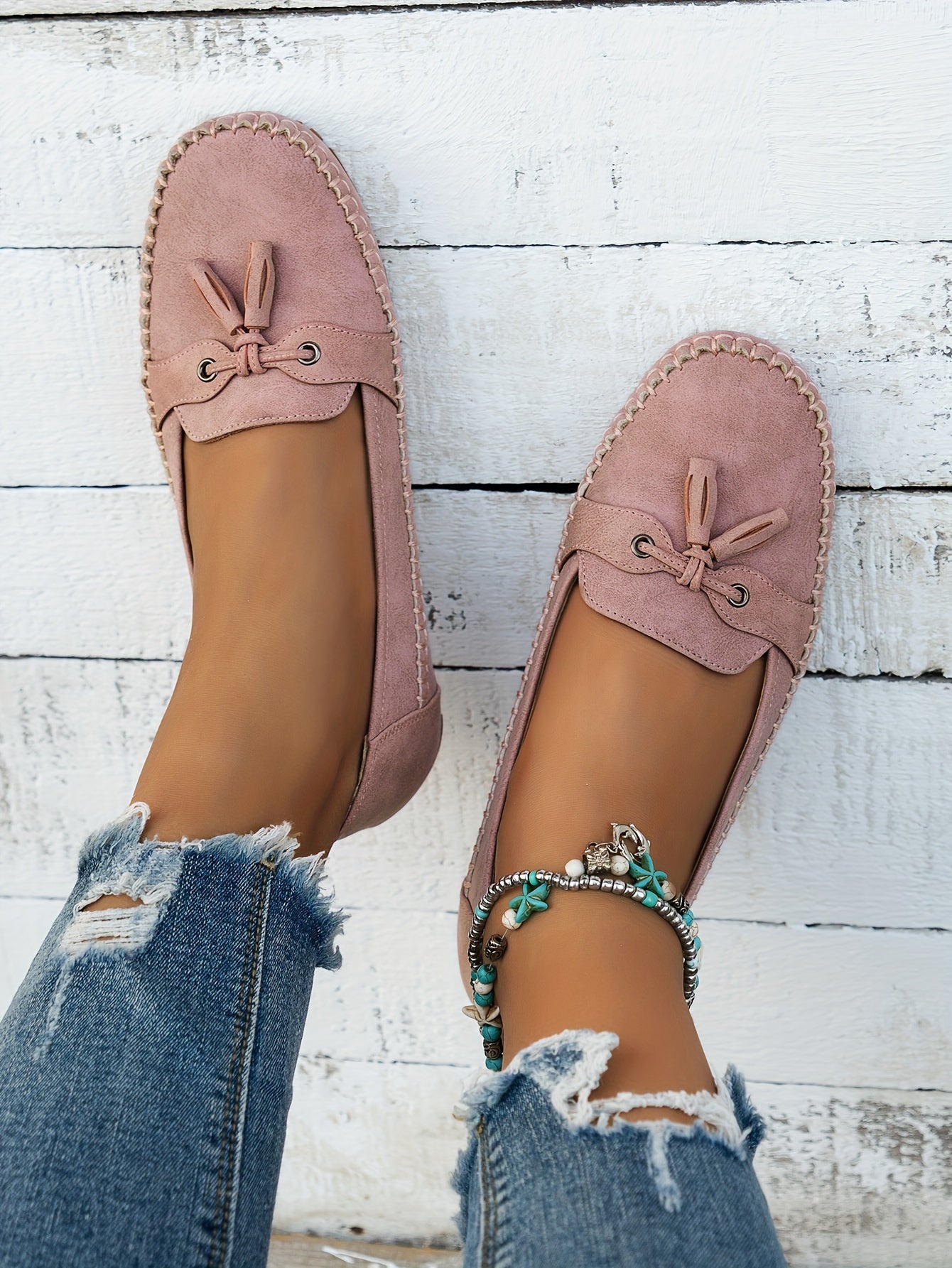 Vireline™ – Mocassin Femme Élégant et Confortable avec Noeud