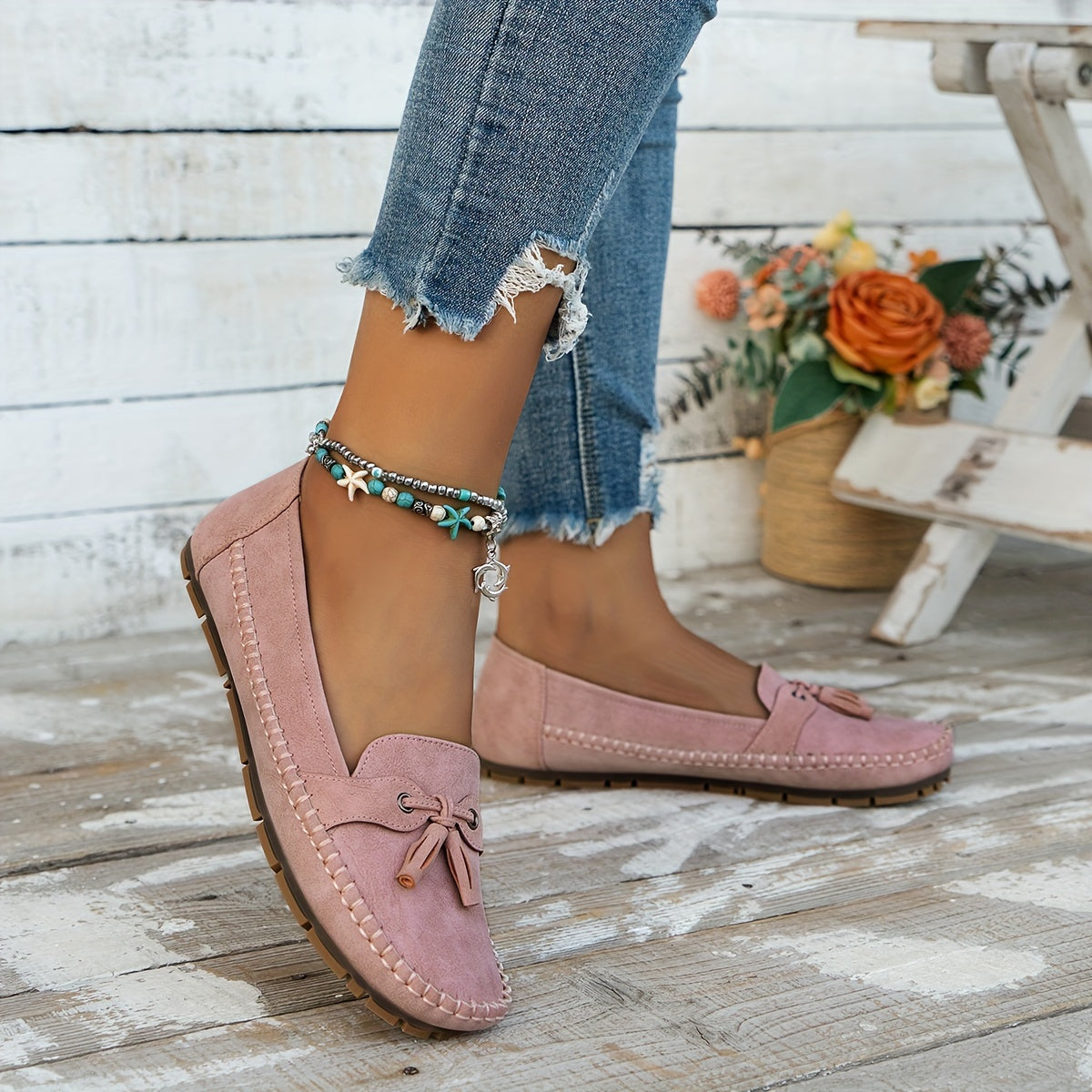Vireline™ – Mocassin Femme Élégant et Confortable avec Noeud