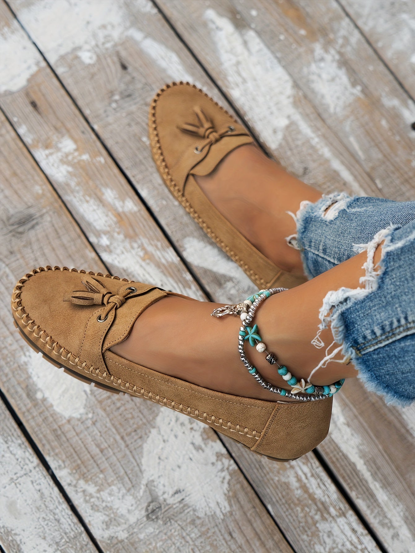 Vireline™ – Mocassin Femme Élégant et Confortable avec Noeud