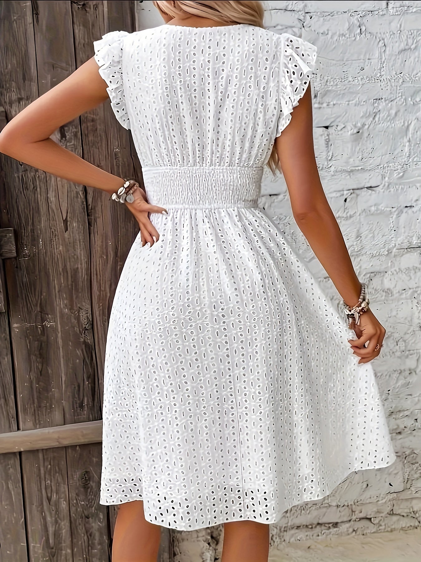Vivalira™ – Robe Mi-Longue Bohème Chic à Volants Idéale pour Mariage Été