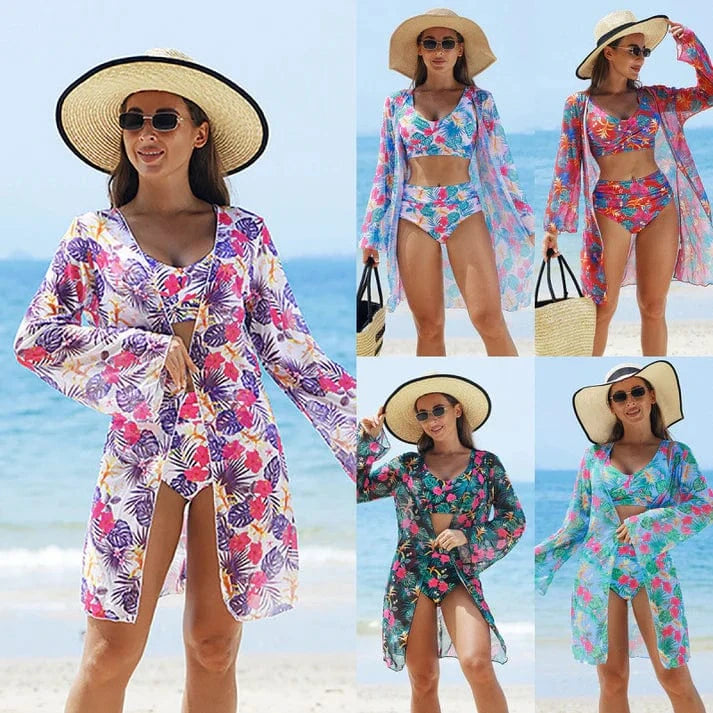 Viveola™ – Maillot de Bain Femme 3 Pièces avec Paréo Inclus