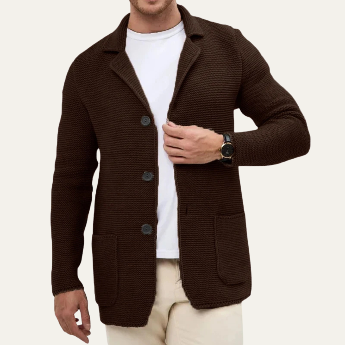 Blazer homme en maille épaisse et texture originale