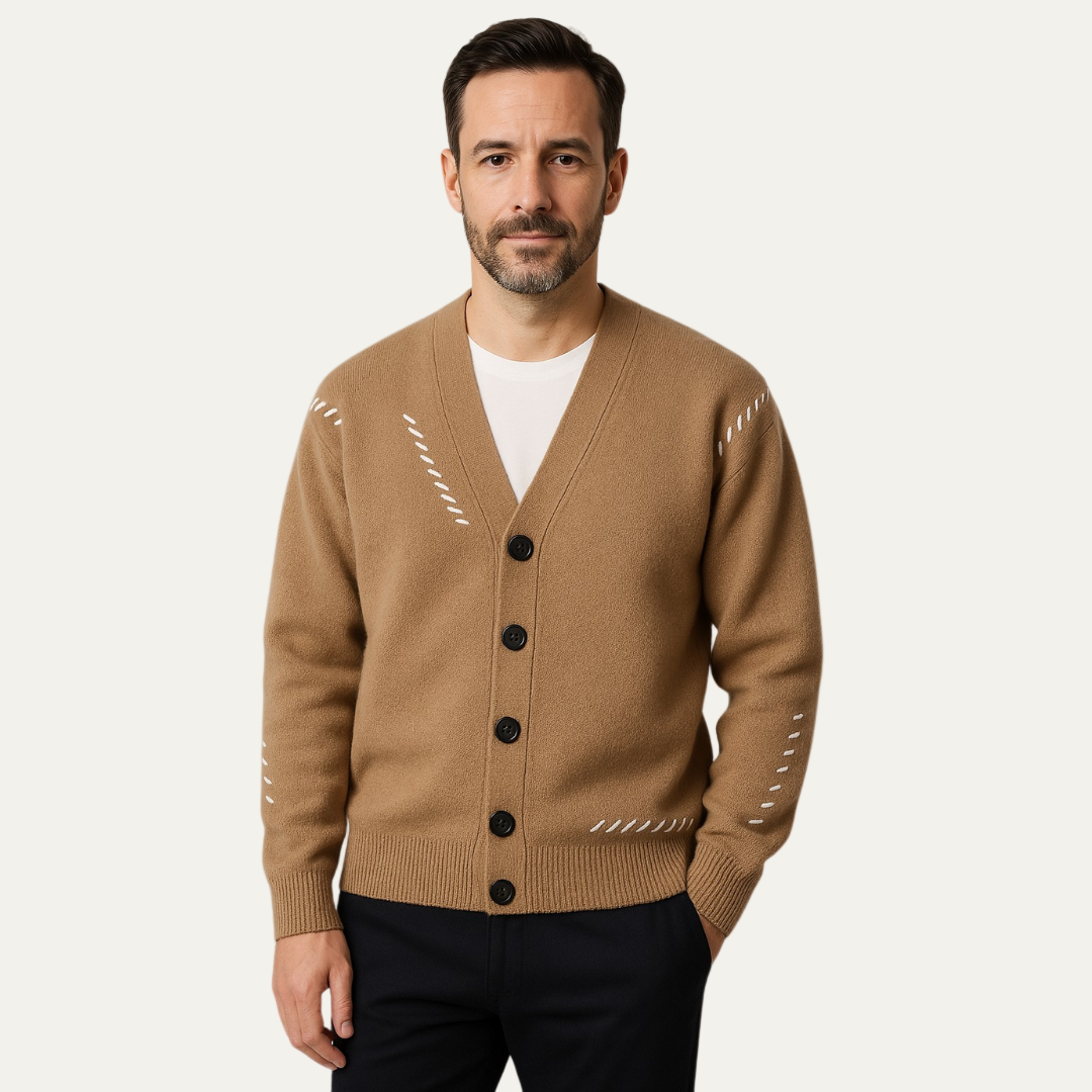 Cardigan Homme Col V Élégant et Slim