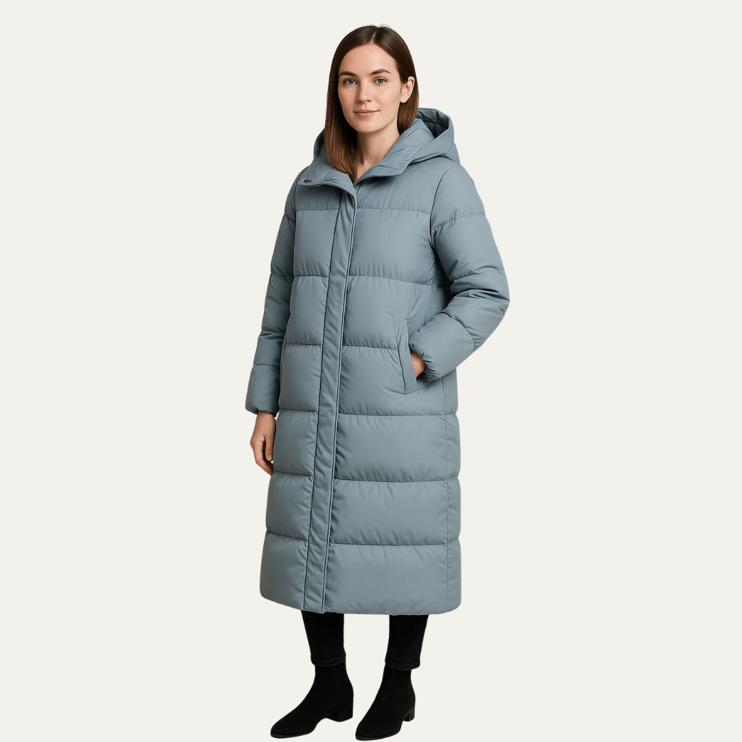 Parka femme longue matelassée avec capuche
