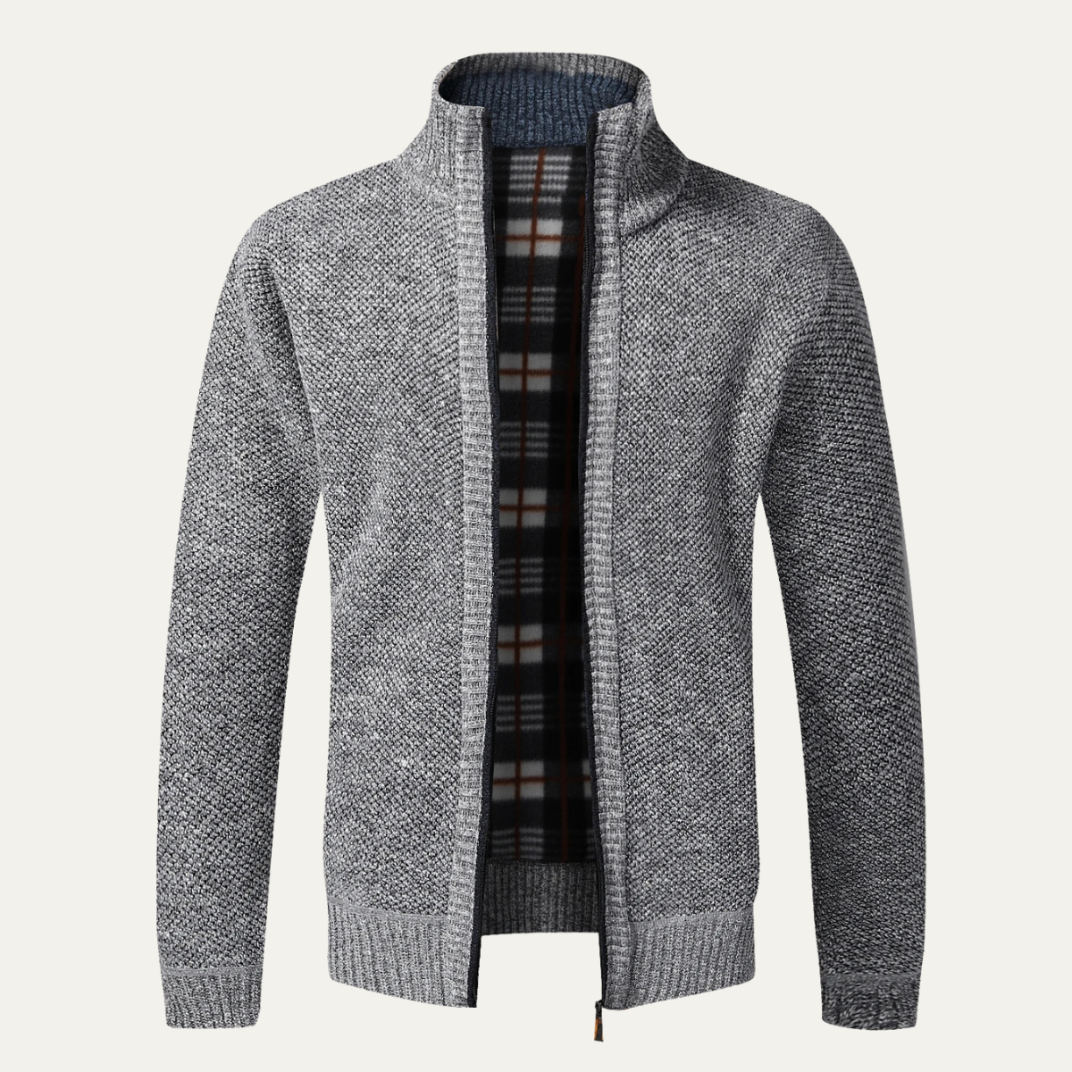 Gilet en maille épaisse zippé pour homme hiver