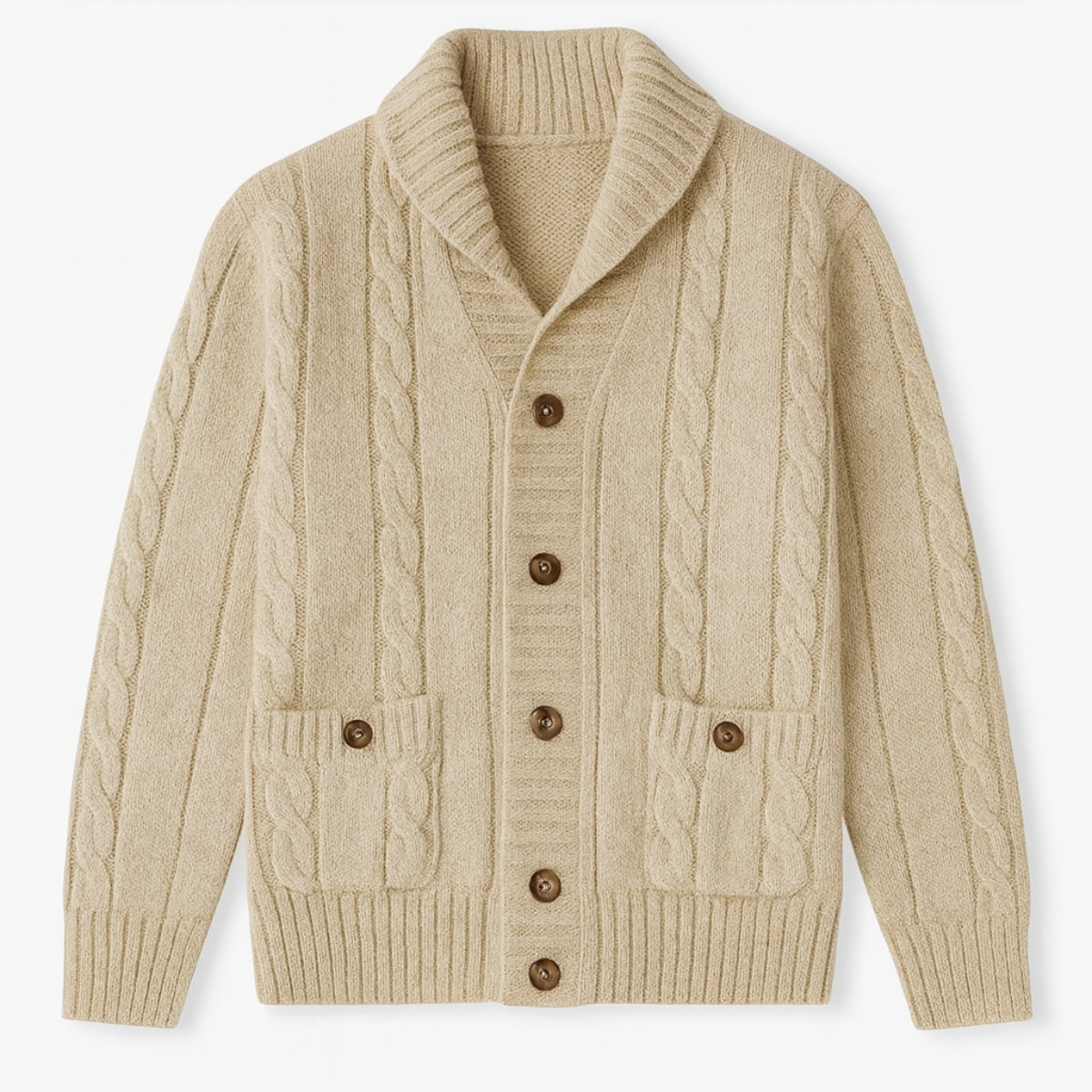 Gilet Homme Classique en Laine avec Col Châle - PanierRoyale