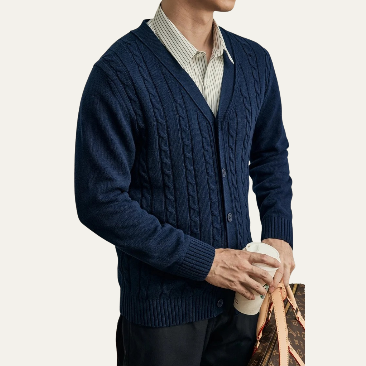 Gilet Maille Épaisse pour Homme Hiver