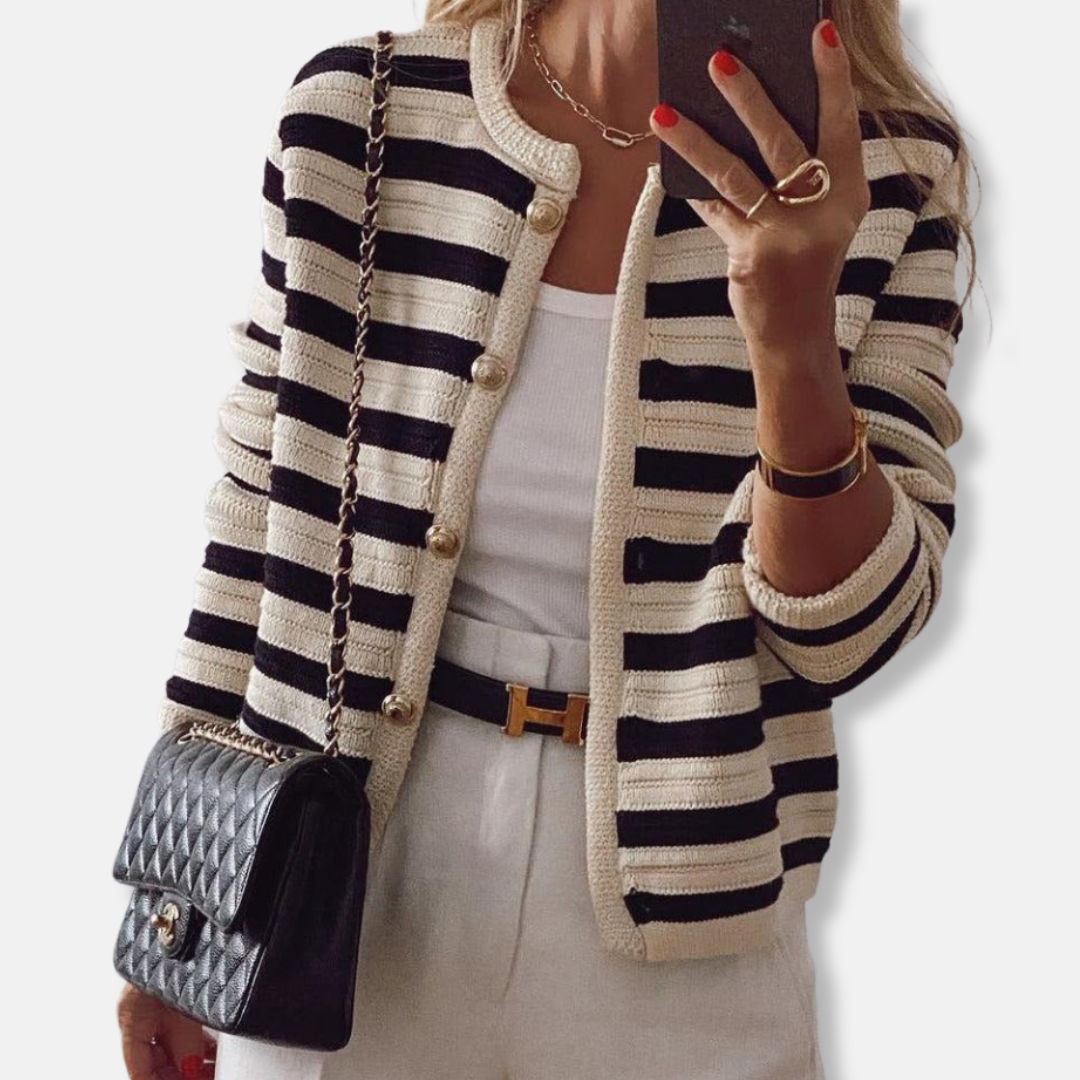 Gilet femme rayé coupe courte - PanierRoyale