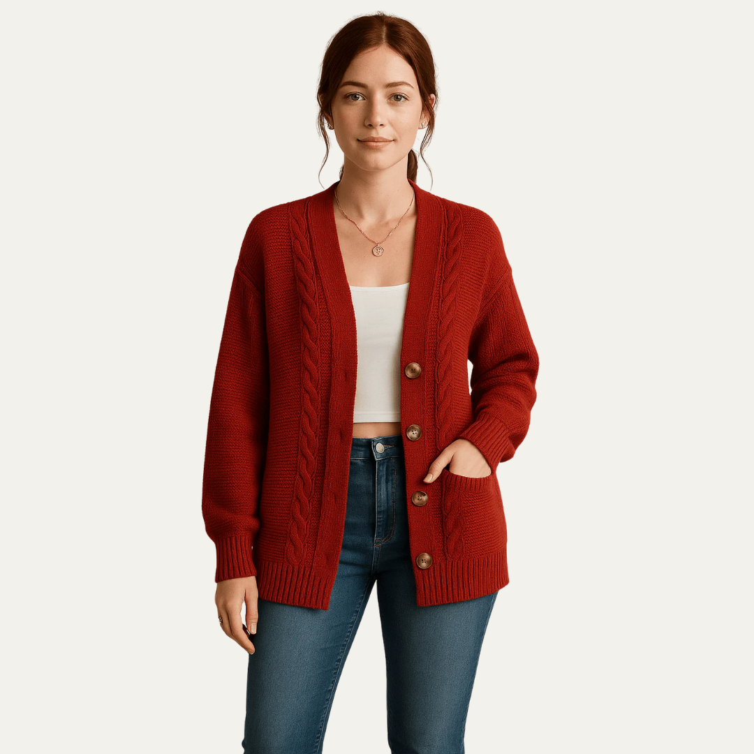 VogeLuxe | Gilet en maille torsadée confortable pour femme 5