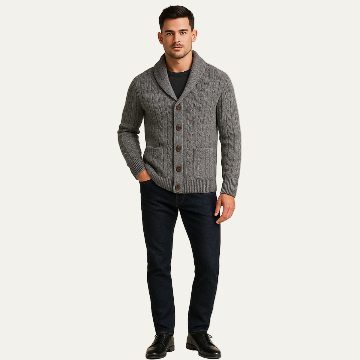 VogeLuxe | Gilet en maille torsadée confortable pour homme 8