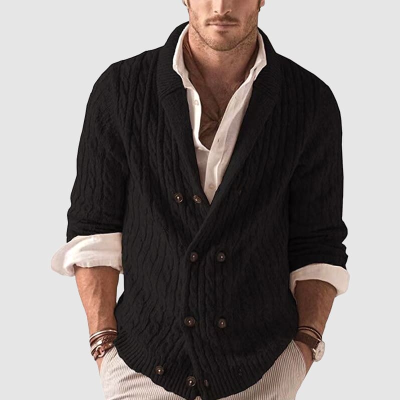 Gilet en maille torsadée pour homme style décontracté