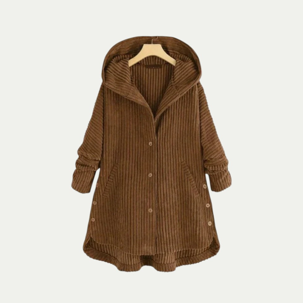 Gilet femme long et chaud à capuche sport
